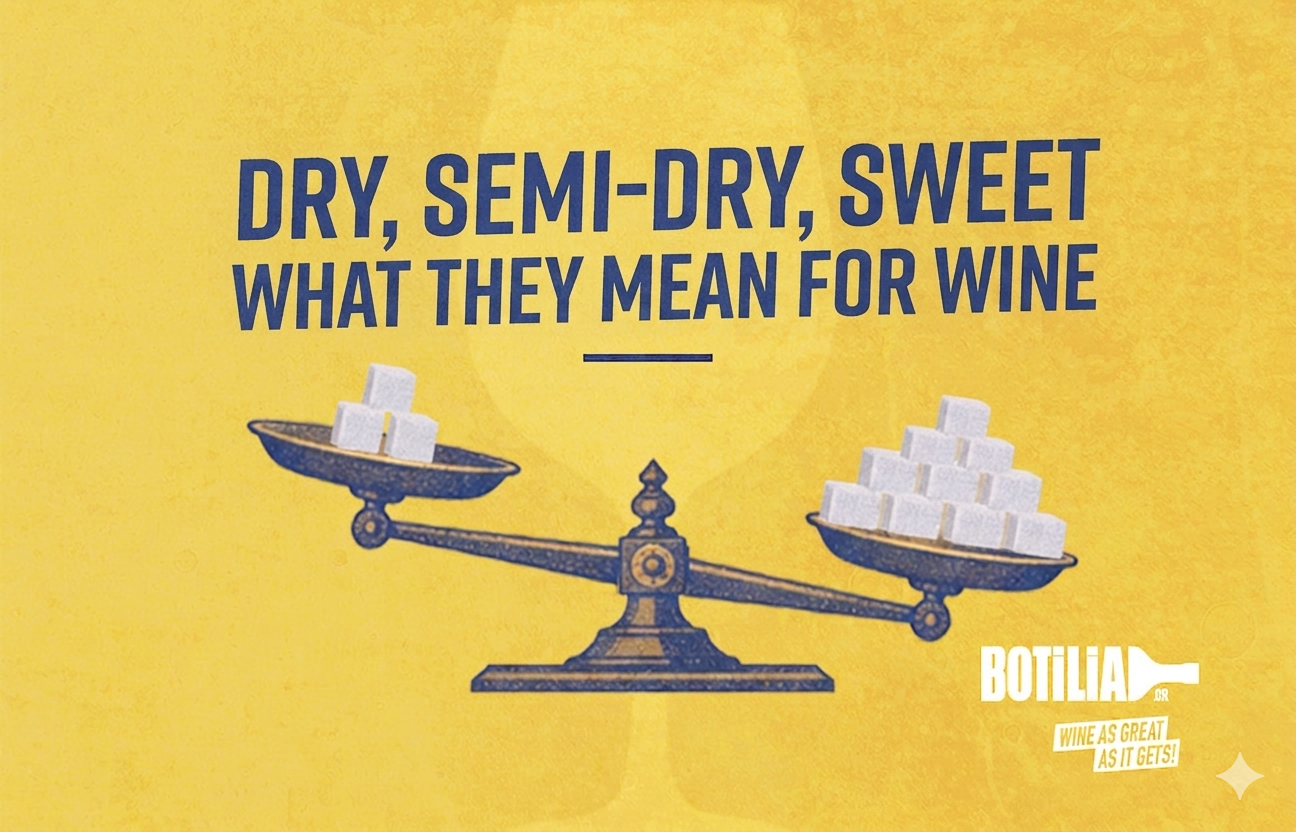 What do dry, semi-dry, sweet mean?